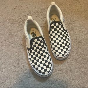 VANS classic checker slip ons, kids sz 4